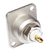 Amphenol AC-BNC-JS-75, BNC, Панельный, Панельный разъем BNC, фланец D-типа, контакты под пайку кабеля, изолированный. Изолятор - нейлон, цвет - никель