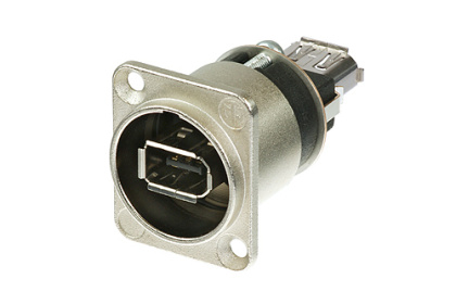 Neutrik NA1394-6-W, USB/Firewire, Панельный, 6-и контактный разъем Firewire IEEE 1394 female-female с никелированным корпусом и ко 352-063-021