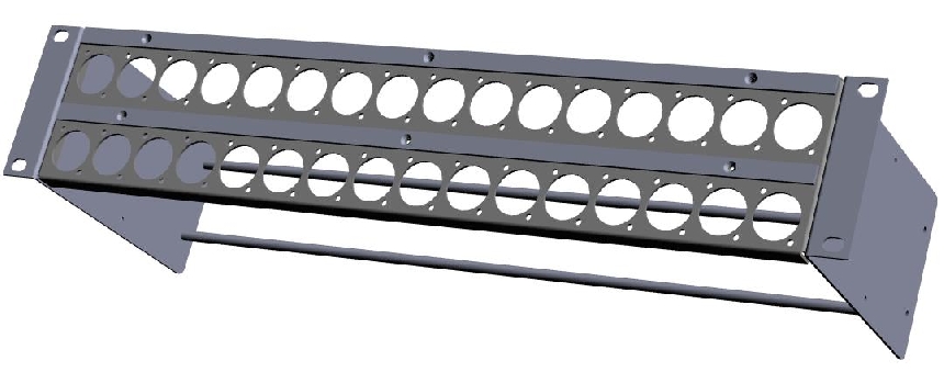 Wiring Parts WP-S2U-32D, Audio, Без разъемов, Патч панель высотой 2U для установки 32 разъемов D-type, позволяющая менять глубину 755-502-004