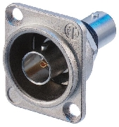 Neutrik NBB75DFI, BNC, Панельный, Разъем BNC female с никелированным корпусом и позолоченным центральным контактом, проходной BNC- 352-063-050