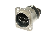 Neutrik NAHDMI-W, DVI/HDMI, Панельный, Разъем HDMI female-female с никелированным корпусом и контактами с золотым покрытием