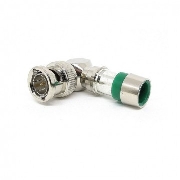 Belden BNC 75 Ohm R/Angle male RG6/U (green ident), BNC, Кабельный, Разъем BNC компрессионный угловой male для кабеля типа RG6, зеленая маркировка